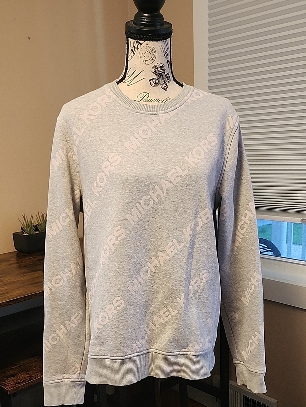 Michael Kors Light Gray Logo Crewneck Sweatshirt